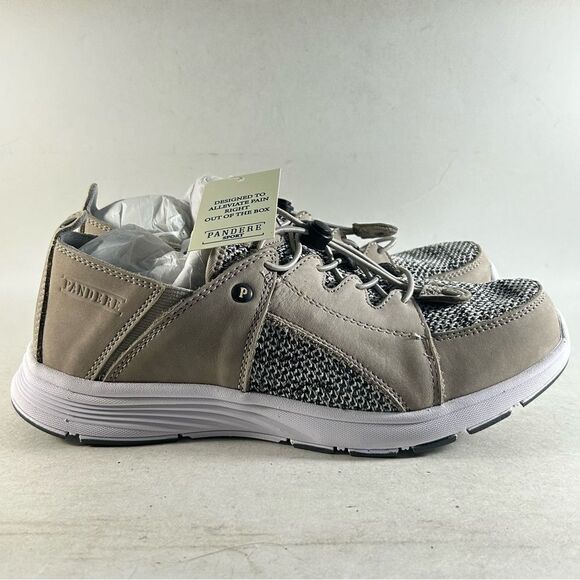 NEW Pandere Bali Women’s Leather Shoes Drawstring Sneakers Gray Nubuck Size 8 - Picture 1 of 8